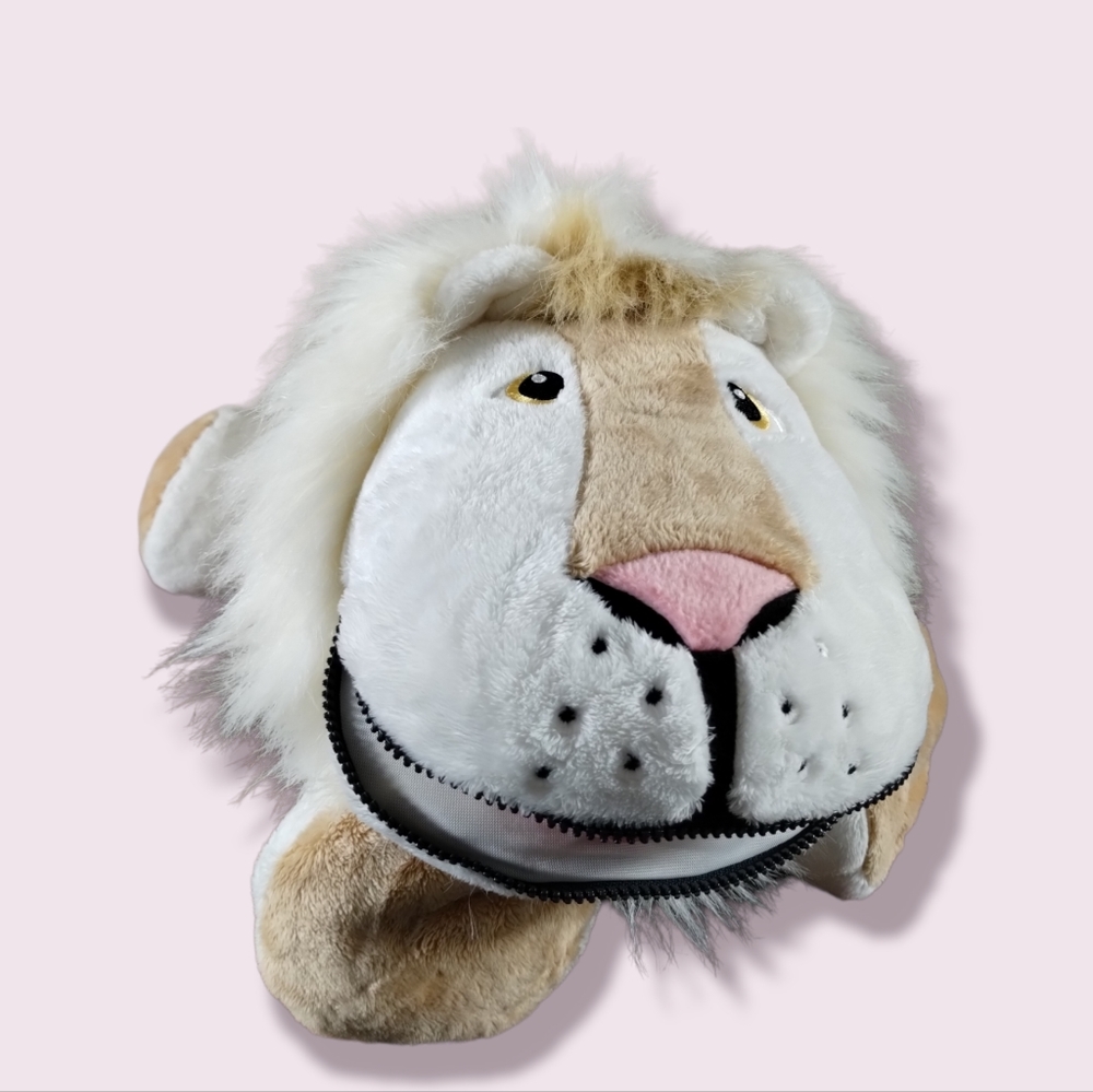 ✓Stuffies Plush Champ The White Lion 2013 Stuffed Animal Hidden Pockets 26in